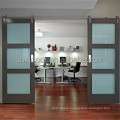 White color double sliding barn doors with sliding door track system